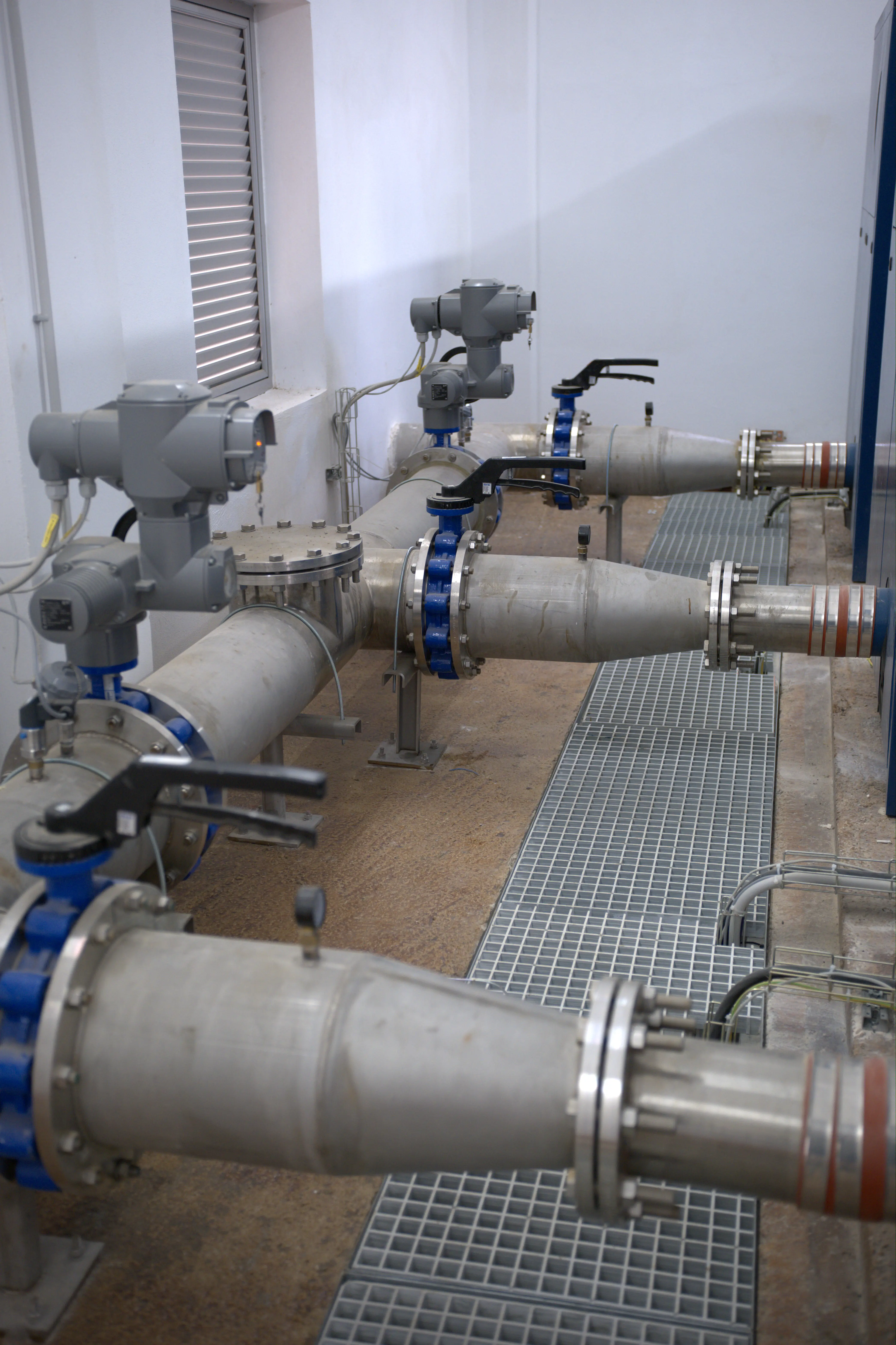 Biological treatment blower pipes and valves