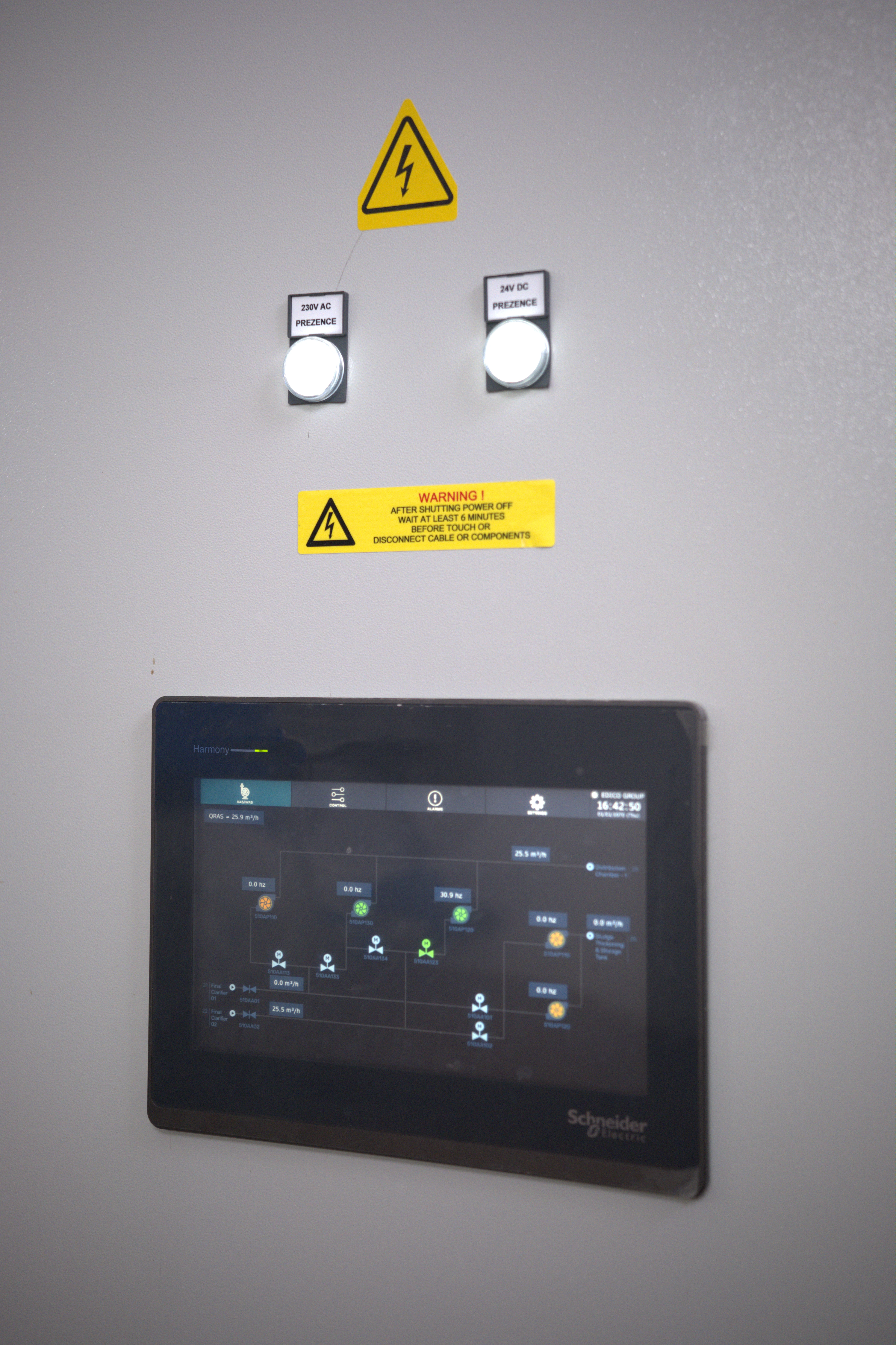 RAS and WAS electrical panel HMI